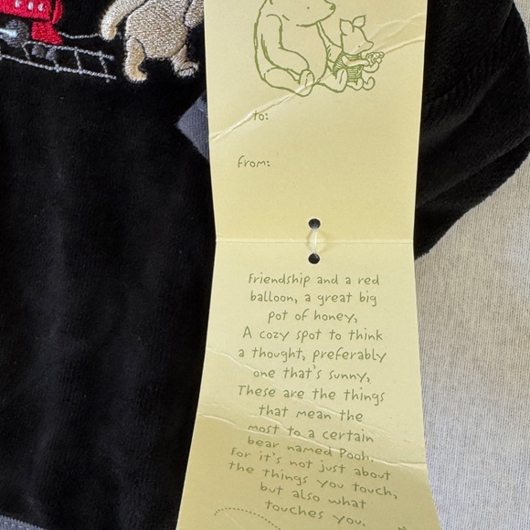 Disney Classic Pooh Train Newborn Black Velvet 2pc. Set Hoodie Jacket Pants 2009 - Picture 12 of 15